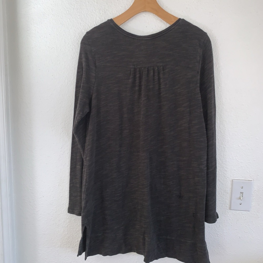 J.Jill V-Neck Trapeze Tunic Sweater/Knit Top Gray Mélange Sz M - Picture 2 of 6